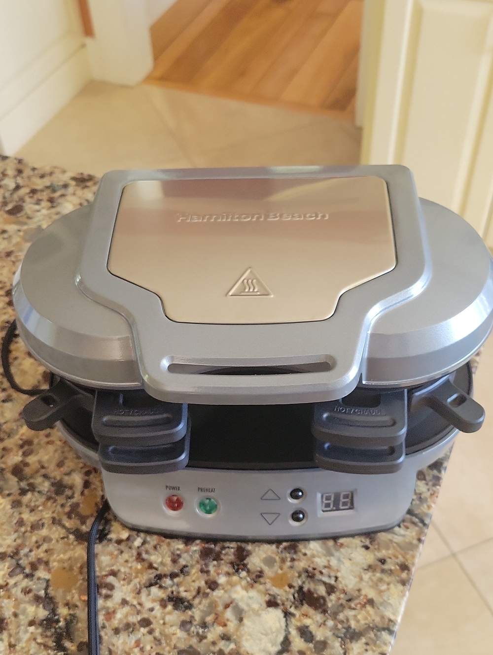 Hamilton Beach Silver and Black Dual Sandwich Maker With Timer EUC